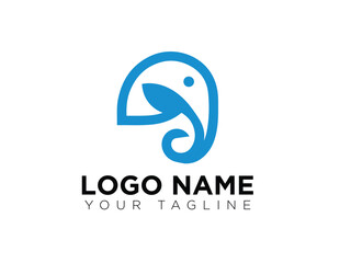 Minimalist Elephant Logo Design  Modern Abstract Animal Symbol