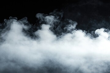 Fototapeta premium A detailed view of smoke on a dark background, suitable for use in illustrations or designs where a mysterious atmosphere is needed