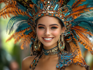 Joyful Carnival party street performer images capturing the lively spirit of street performers in colorful costumes