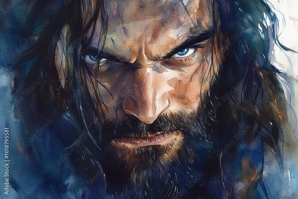 Aufkleber Portrait of a person with distinctive features, suitable for use in editorial or commercial contexts