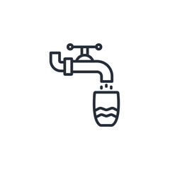 Water tap icon. vector.Editable stroke.linear style sign for use web design,logo.Symbol illustration.