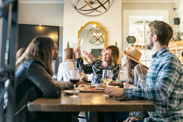 Server Teaching Friends About Wine