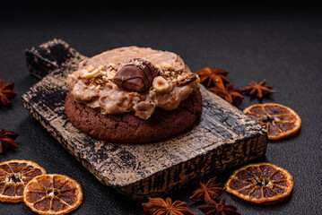 Sweet oatmeal cookies with buttercream or peanut butter