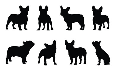 French bulldog silhouette set