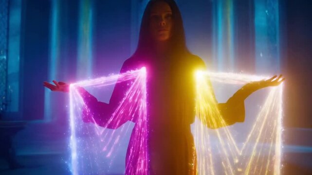 "A figure demonstrating psychic powers with energy radiating around them."