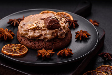 Sweet oatmeal cookies with buttercream or peanut butter