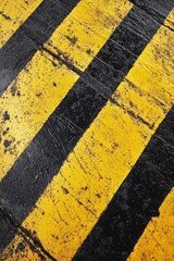 Fototapeta premium A close-up view of a yellow and black crosswalk, ideal for use in urban planning or infrastructure designs