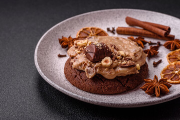 Sweet oatmeal cookies with buttercream or peanut butter