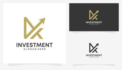 Abstract Letter K with  investment logo design ideas. Creative vector illustration based icon template.