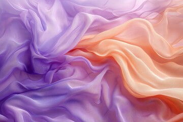 Fototapeta premium Abstract Texture of Draped Purple and Orange Fabric