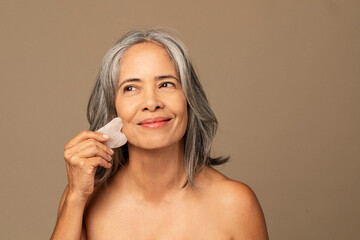 Skincare Routine with Pink Gua Sha