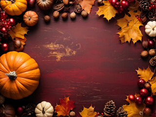 Fall Autumn Thanksgiving Backgrounds with Seasons Greetings | Warm Harvest-Themed for Holiday Festive Designs with copy space