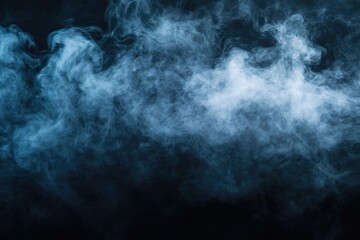 A close-up shot of thick smoke filling the air, against a dark and mysterious black background