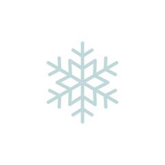 Snowflake icon in pastel blue color, winter decoration element