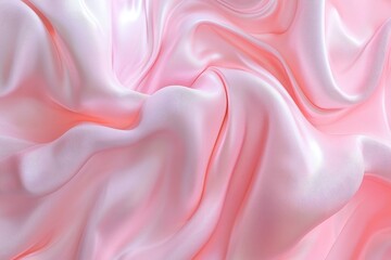 Obraz premium Abstract Pink Fabric Draped in Soft Waves