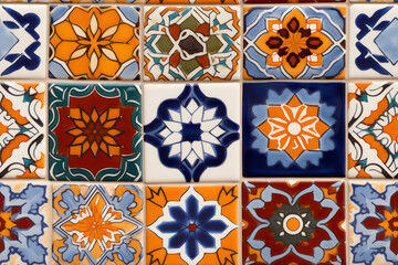 seamless Azulejos tile pattern with a traditional Portuguese mosaic and Moroccan floral tile design