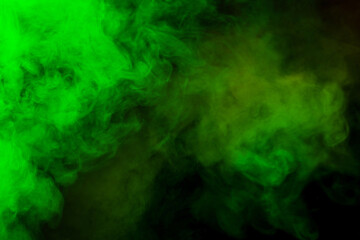 Red and green steam on a black background.