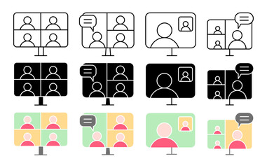 Video Conference Icon Set