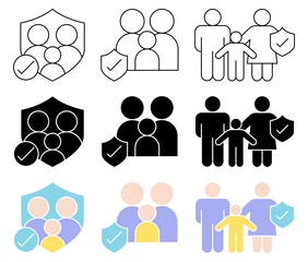 Family Protection Icon Set