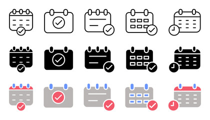 Calendar Check Icon Set