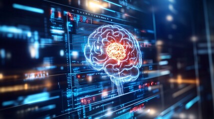 Futuristic Mind Scanner with Holographic Display