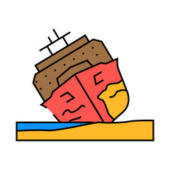 marine corrosion line icon vector. marine corrosion sign. isolated symbol illustration