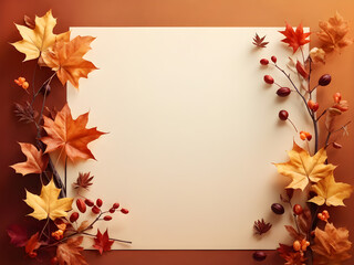 Obraz premium Fall Autumn Thanksgiving Backgrounds with Seasons Greetings | Warm Harvest-Themed for Holiday Festive Designs with copy space