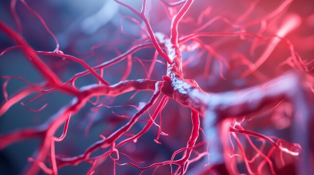 visual representation of the human circulatory system, emphasizing the intricate network of veins
