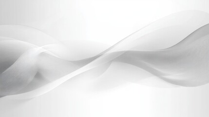 White Waves Abstract Background - Elegant Futuristic Design Featuring Fluid Motion and Clean Minimalism