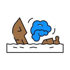 marine accident line icon vector. marine accident sign. isolated symbol illustration