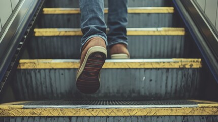 person choosing to take the stairs instead of the elevator, increasing their daily activity l