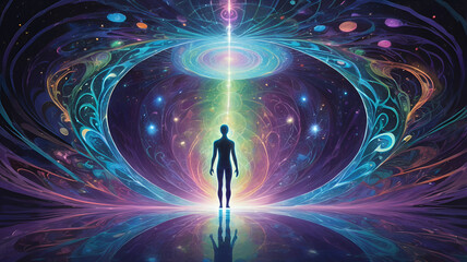 Illustration person in the space