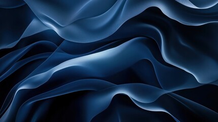 Obraz premium Abstract flowing fabric in shades of blue, creating a serene and dynamic visual effect.
