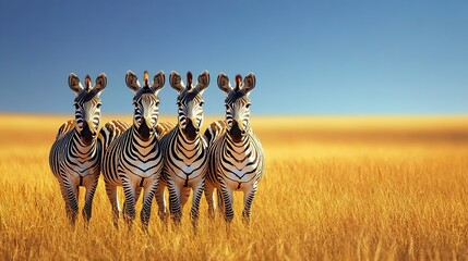 Fototapeta premium African zebras in wildlife