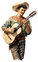 PNG Guitar sombrero musician adult.