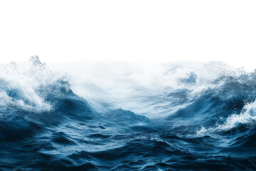 Raging ocean waves crashing dramatically against each other.