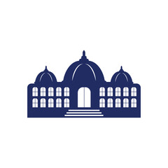 Bank, museum or library icon. Classical architecture building with columns. flat vector illustration easy to edit and customize. . Column pillar parthenon landmark. Vector illustration flat architectu