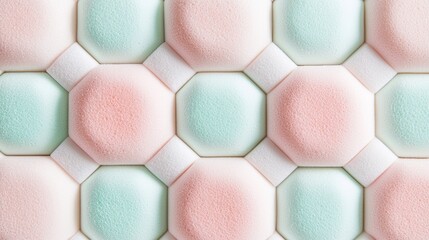 Fototapeta premium Geometric diamonds in soft shades of pink and beige, arranged symmetrically to create a clean and structured pattern