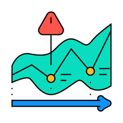 trends risk line icon vector. trends risk sign. isolated symbol illustration