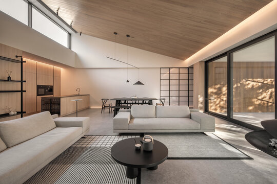 Contemporary rich interior of luxury country house