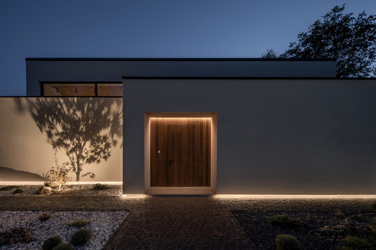 Contemporary rich exterior of luxury country house