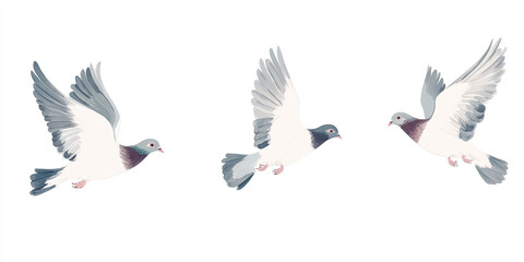 Beautiful Wallpaper with a Pigeon Design, Ideal Grey Bird Poster or Graphic Resource for Creative Project, Ai Generative