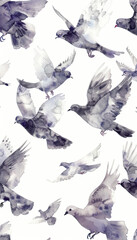 Beautiful Wallpaper with a Pigeon Design, Ideal Grey Bird Poster or Graphic Resource for Creative Project, Ai Generative
