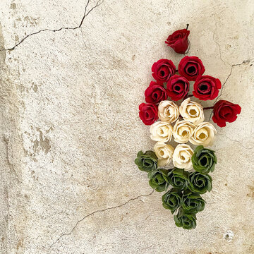 Colorful candles in the form of roses