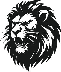 angry lion face icon silhouettes design vector illustration.