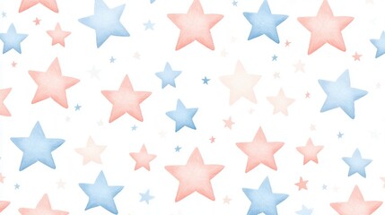 Obraz premium Tiny outlined stars in soft pastel tones, evenly scattered on a white background for a subtle Christmas design