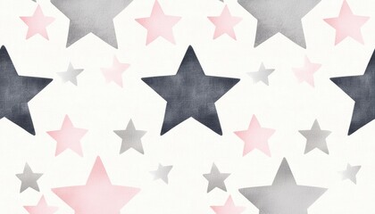 Obraz premium Tiny stars in soft shades of grey and blush, evenly spaced on a light background for a subtle, clean pattern
