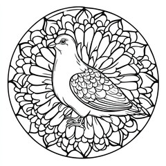 Naklejka premium Beautiful Pigeon Coloring Page, Grey Bird Colouring Design for Your Corporate Books and Business Graphic Resource or Creative Project, Ai Generative