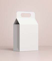 Blank white box cover mockup on white background. 3D illustration 3D rendering