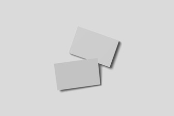  blank business cards on grey background,texte & logo